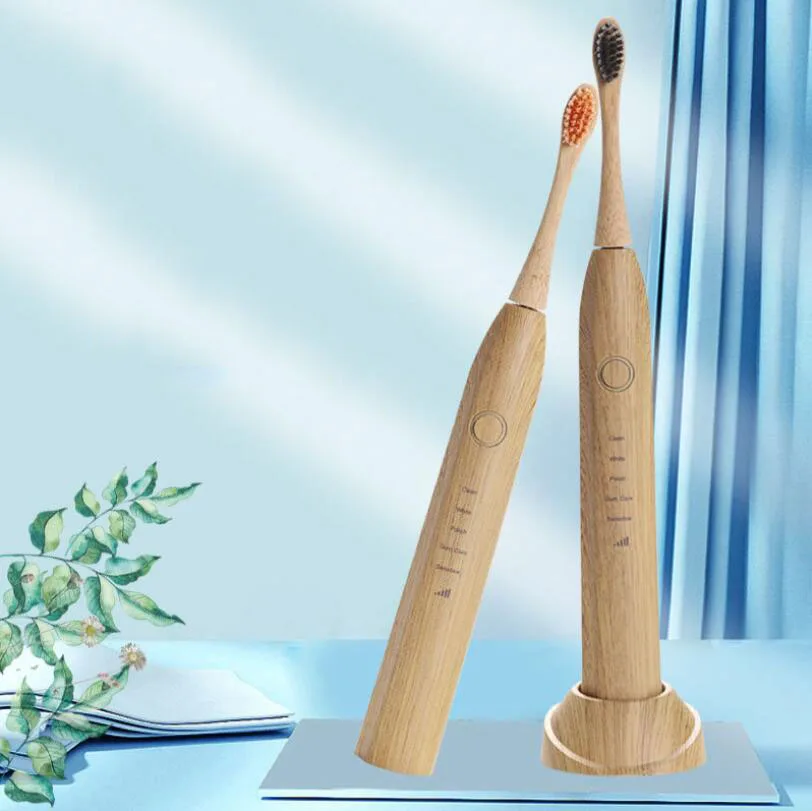 

Newest Eco Friendly Biodegradable Bamboo Wooden oral Motor Electric Toothbrush with Five Adjustable Gears