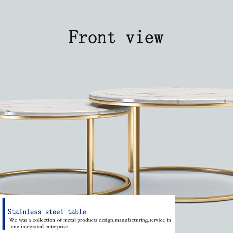 Custom Gold brushed modern stainless steel round coffee table for furniture metal table base legs steel table legs