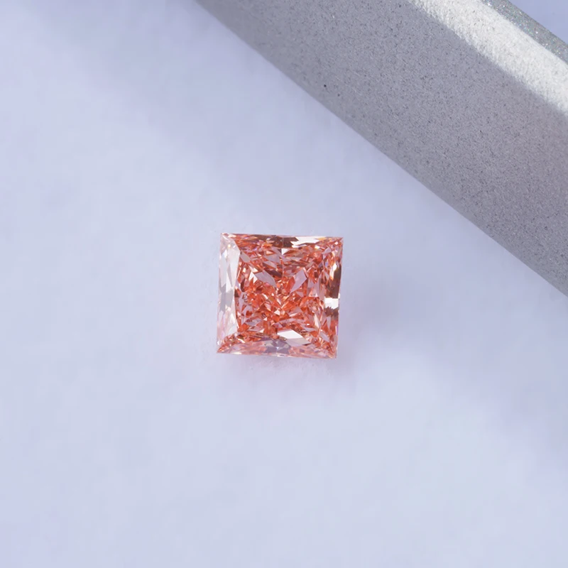 

Princess Cut HPHT Lab Grown Loose Diamond Pink Color lab created diamond