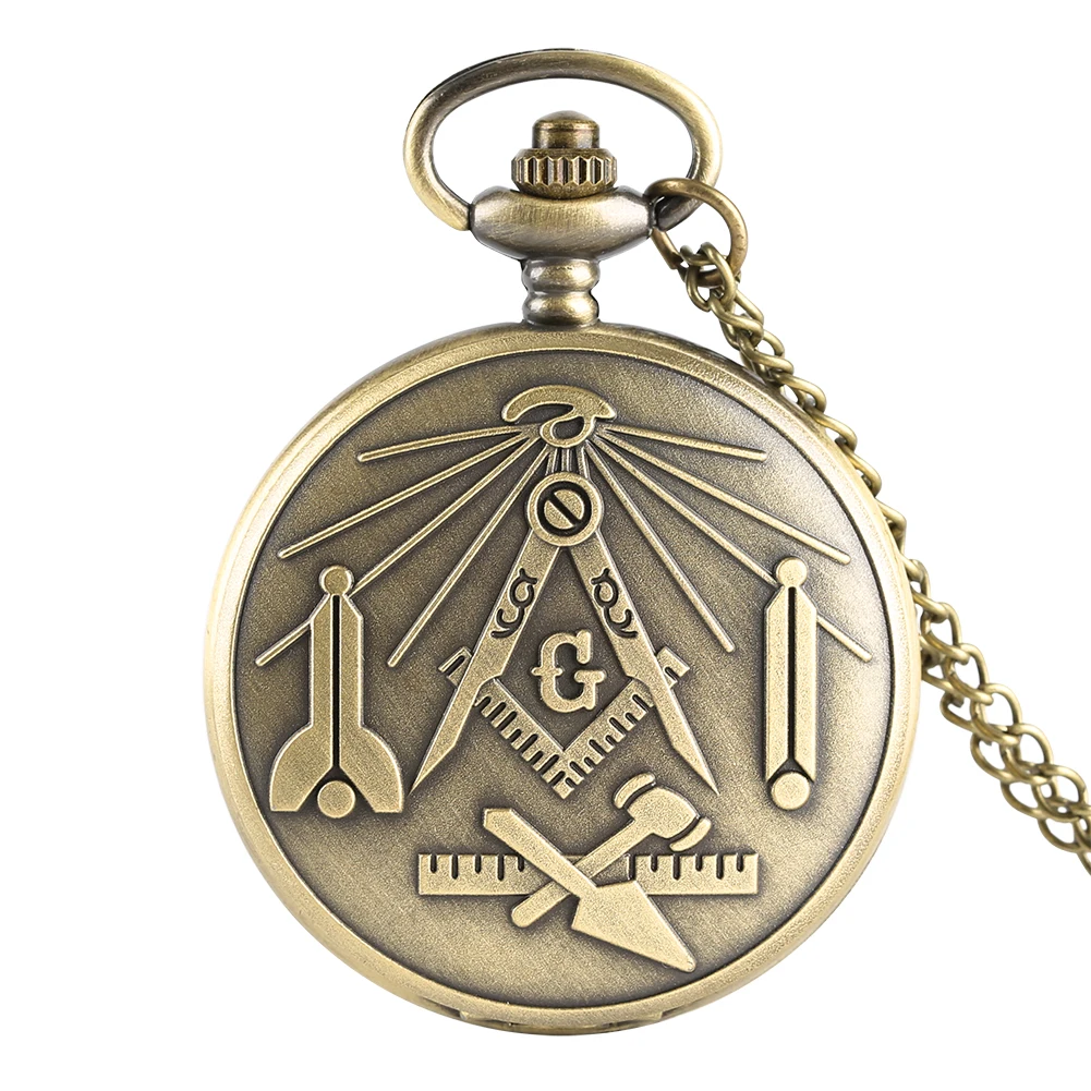 

Retro Big"G" Pattern Masonic Freemasonry Freemason Pendant Watch Necklace for Friends, Black/silver/gold