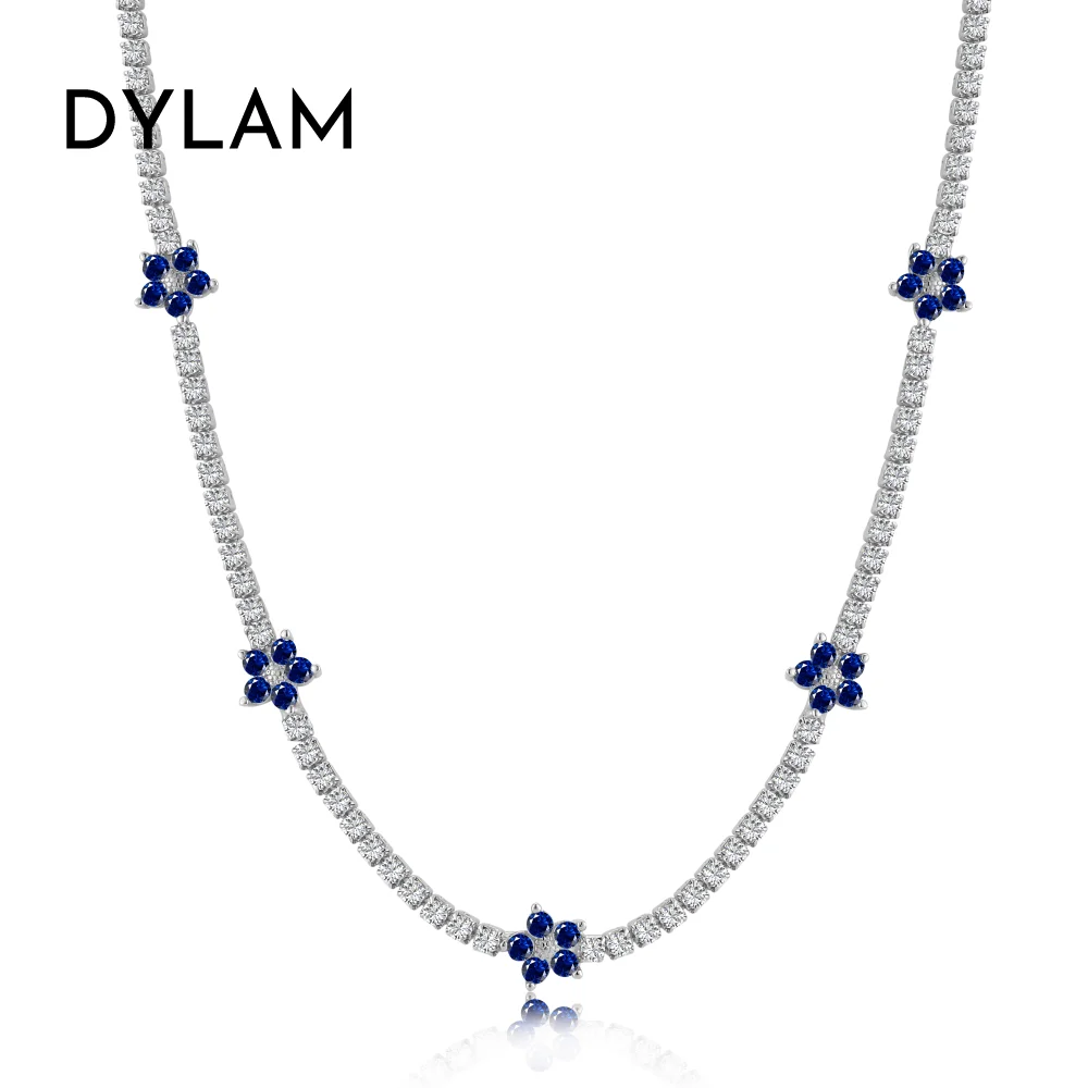

Dylam Luxury Collection In Stock No Moq Rhodium 18K Gold Plated 925 Sterling Silver Infinite Elements Zirconia Tennis Necklace