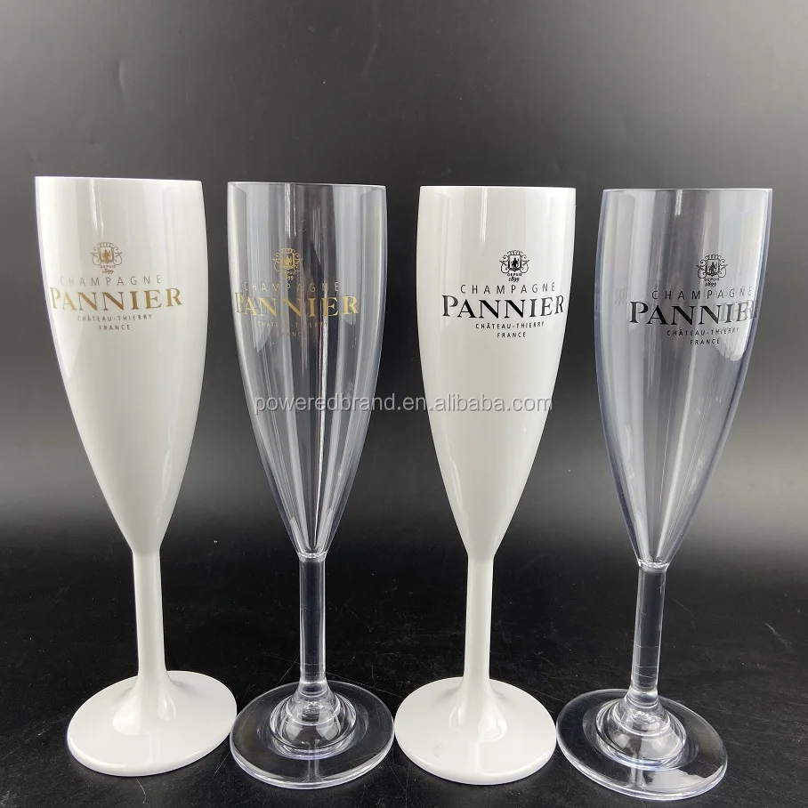 

Premium White Polycarbonate Champagne Flutes, Customized