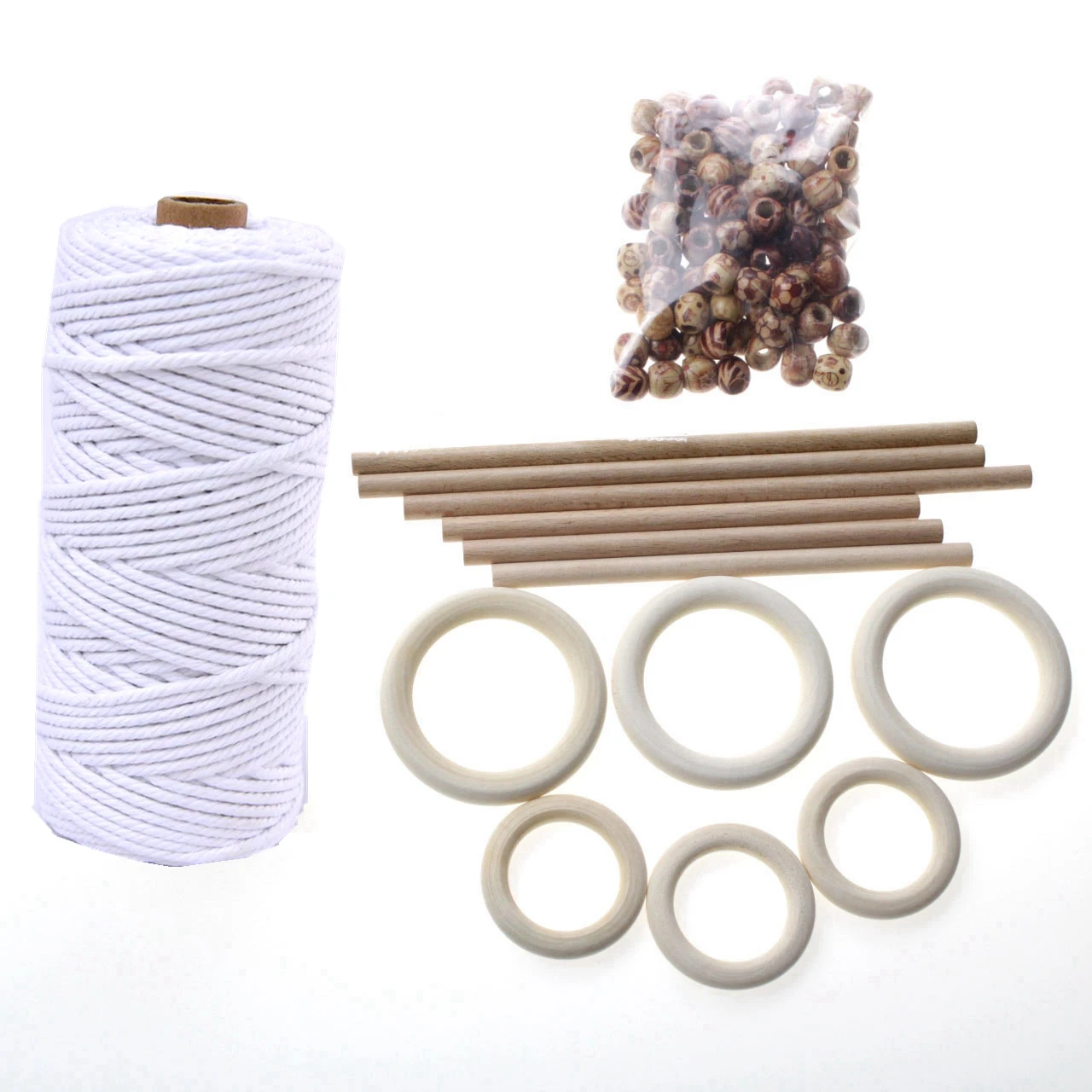 

Wholesale wall decorative Diy Handmade 3mm soft white macrame cord cotton rope