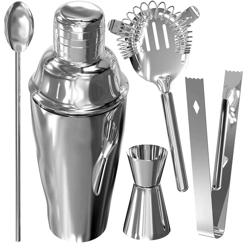 

Premium Cocktail Maker Bar Shaker Mixer Bartender Set with Stand