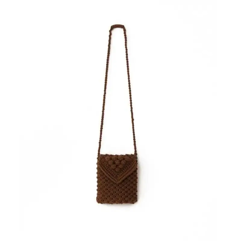 

Fashion wholesale Women Boho Crochet knitted Handbag With Handmade Summer Beach Purse Bag, Black