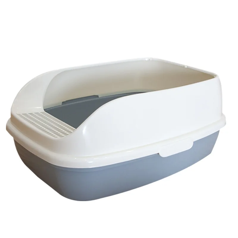 

Factory wholesale large pet litter box thickened splash-proof semi-enclosed removable and washable cat toilet cat poop Basin, Customized color