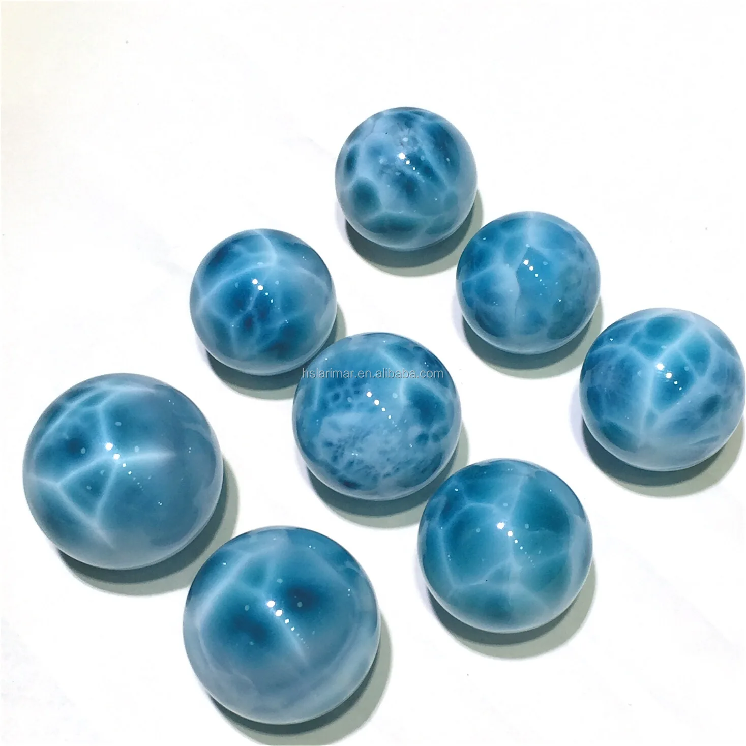 Natural Larimar Cabochon Ball Shape For Gemstone And Jewelry ...