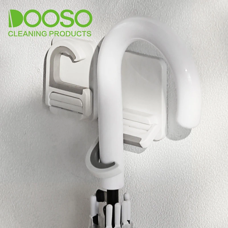 

Wall Mounted Behind Kitchen and Bathroom Doors Hook Broom Holder Hanger, White