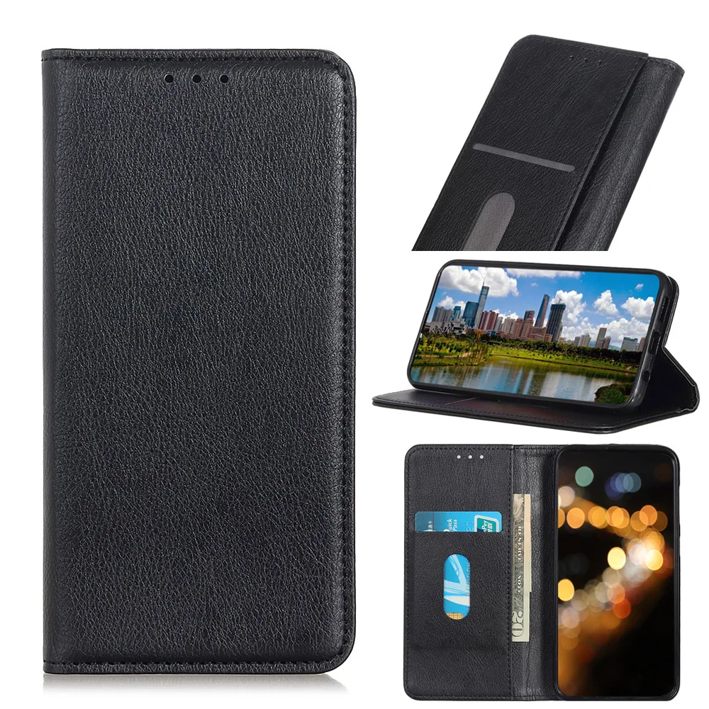 

Litchi PU Leather Flip Wallet Case For Motorola moto G50 5G 2021 With Stand Card Slots, As pictures