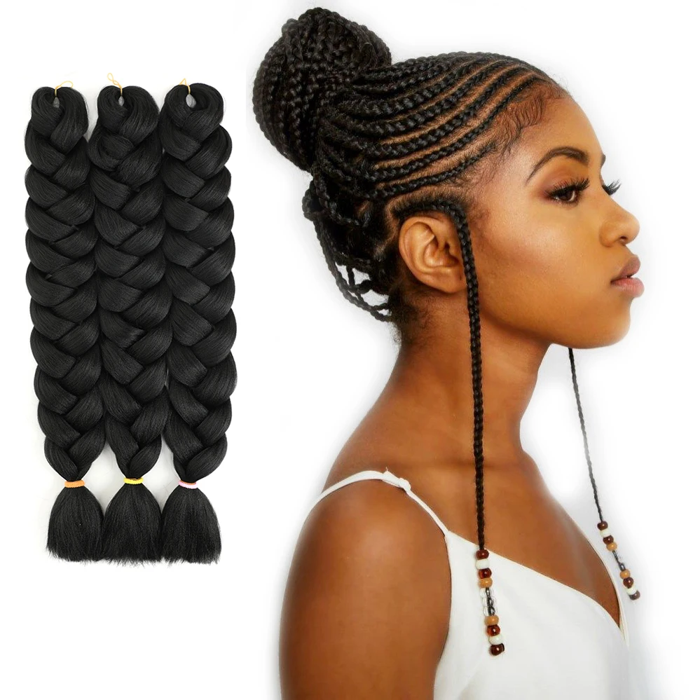 

Enbeautiful factory price jumbo hair braid synthetic outr braiding hair synthetic Cheap synthetic braiding hair