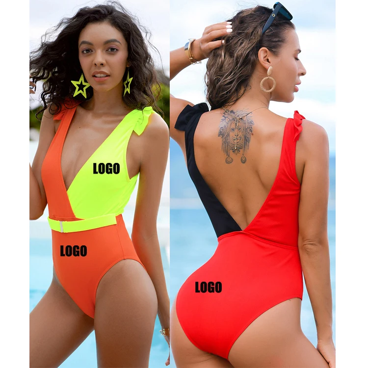 

Free Shipping One-piece swimsuit women's swimwear pure color bikini sexi mature bikini Beachwear sexy swimwear coverups