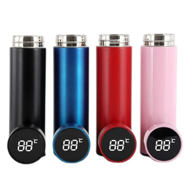

Gold food grade temprature thermos bottle portable large capacity insulated digitales flask, White /black/pink/gold/blue/red