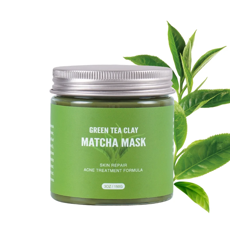 

Amazon Top Seller Detox Acne Hydrating Oil Control Tea Tree Clay Mask Deep Cleansing Green Tea Matcha Mud Clay Mask, Green/customized color
