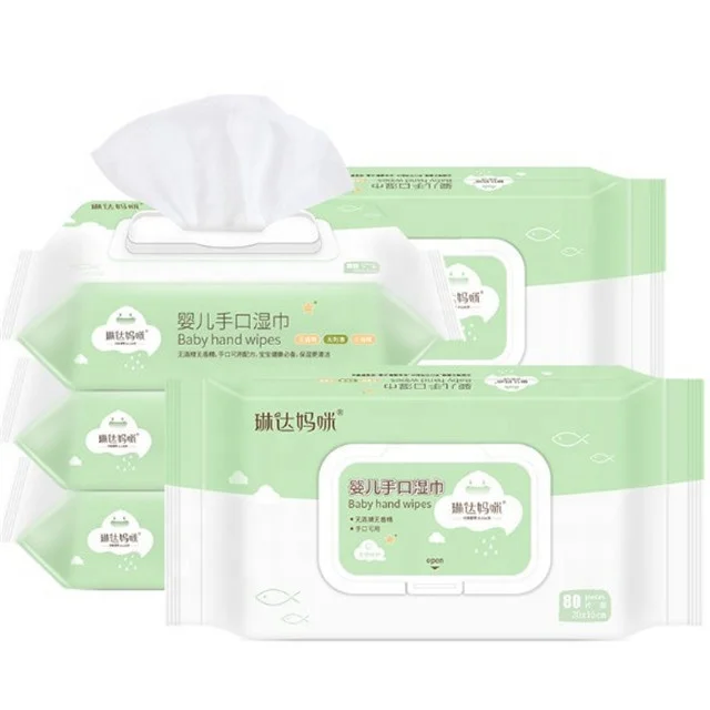 

Eco friendly Biodegradable 80 sheets hand and face baby wet wipes with fast delivery, White