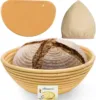 Banneton Bread Proofing Basket By Caesar Bread 9 Inch Round Sourdough For Rising Dough Set Include Cloth Liner Scrap