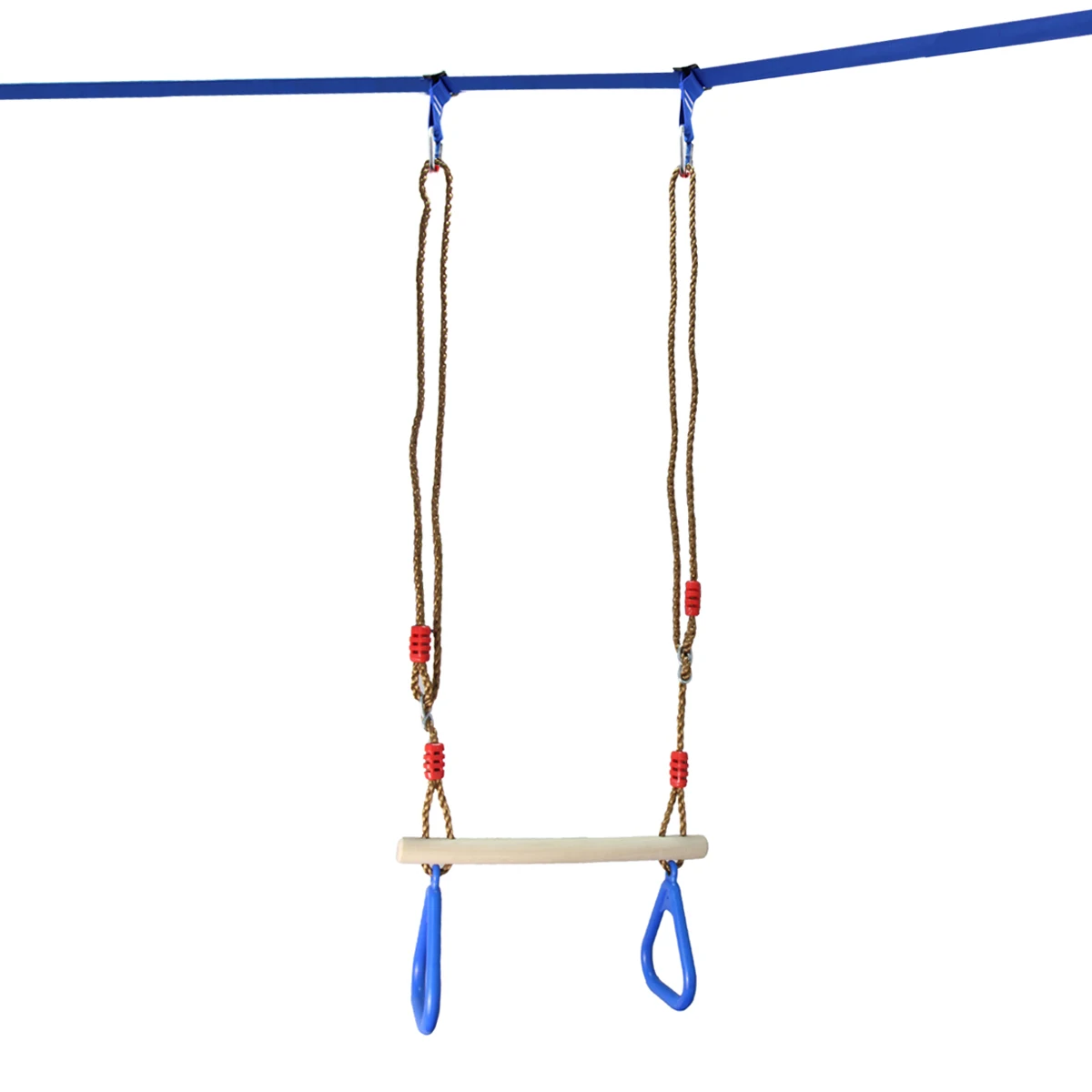 

Trapeze Swing Bar Swing with Plastic Gym Rings for Outdoor Backyard, Green,red,blue,yellow or customized