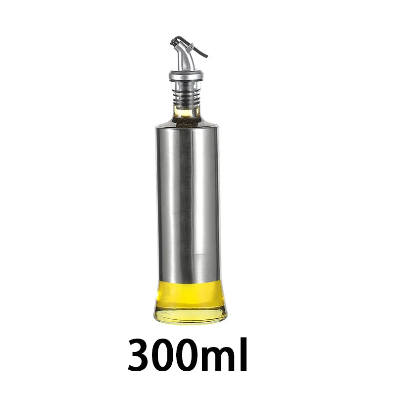 

T129 Oil and Vinegar Cruet Dispenser Wine Pourers with Drip-free Spouts Stainless Steel Oil Dispenser Soy Sauce Seasoning Bottle