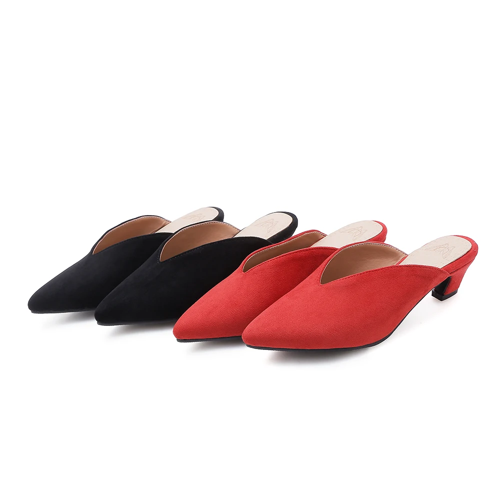 

Summer New Model Suede leather Ladies Pointed Toe Commuter slippers