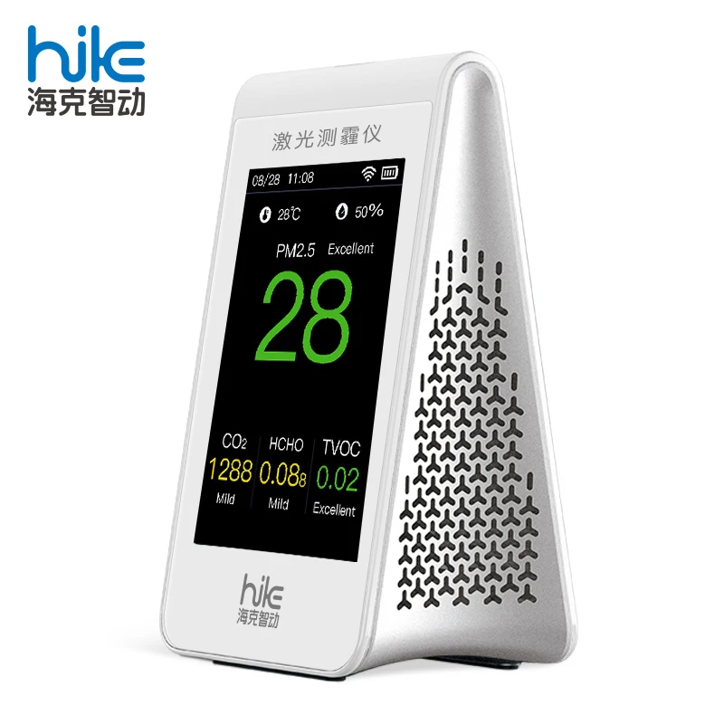 
HIKE B6 8 in1 Air Quality Monitor CO2 Meter PM2.5 Detector Te,perature Humidity sensor with wifi USB charge 