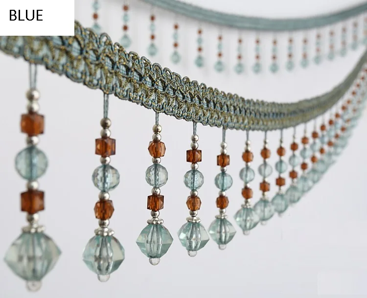 
High Quality Curtain Tassel Fringe Trim Decorative Crystal Bead Trimming 