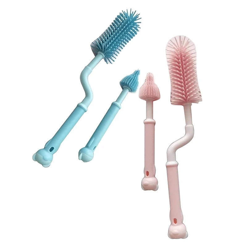 

Hot Selling Baby Feeding Nipple Mini Cleaning Cleaner Silicone Bottle Brush Cleaning Brush Silicone Cleansing Brush, Blue, green, pink, orange
