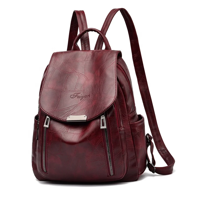 

Fashion PU Leather Backpack Casual Large Capacity College Wind Travel Student Bag Handbag