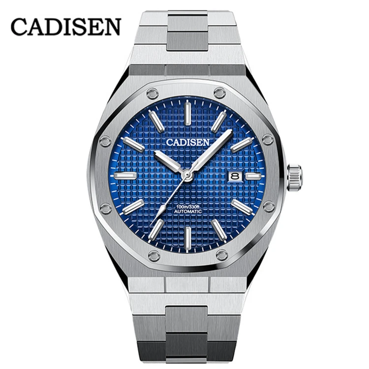 

CADISEN New 42MM Men Watches Mechanical Automatic NH35A Blue Watch Men 100M Waterproof Brand Luxury Casual Business Wristwatch