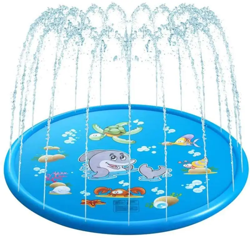 

Hot sale 68 inch inflatable sprinkler mat portable sprinkler splash pool for kids, Blue