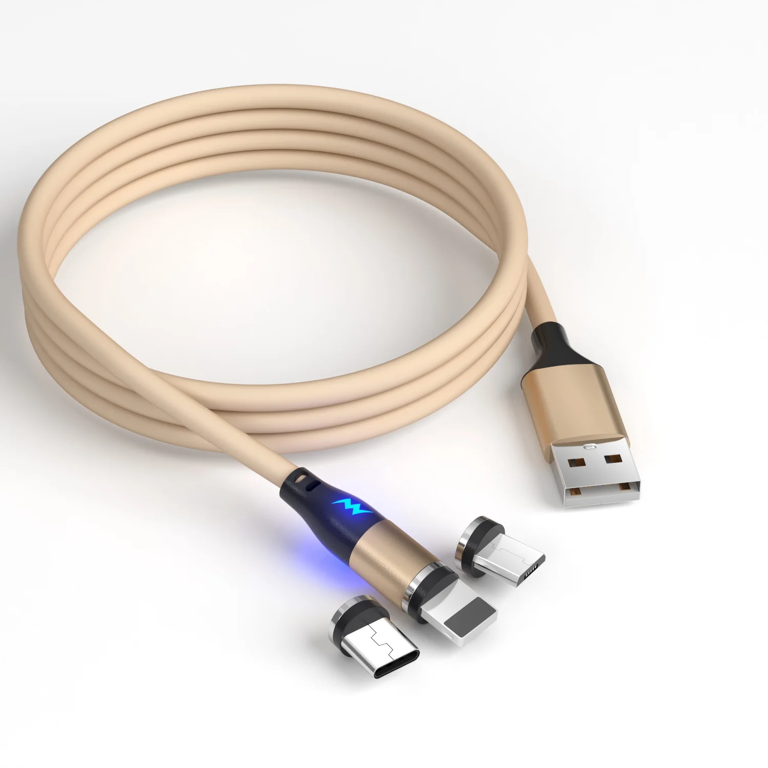 

Type C Magnetic Three In One Liquid Silicone Usb Mobile Phone Data Cable