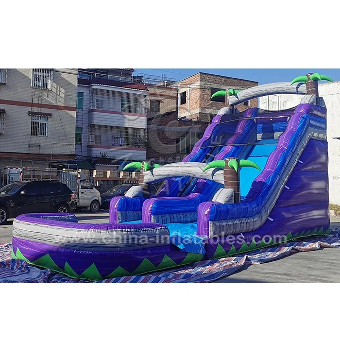 

Outdoor Palm Tree Inflatable Slides Summer Crazy Inflatable Water Slide for Sale