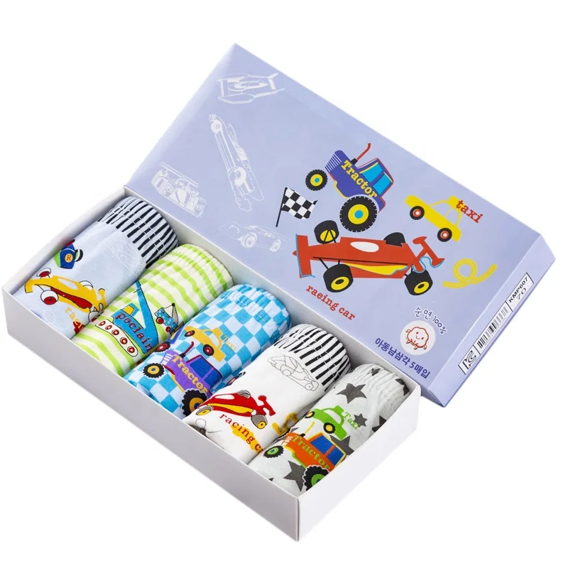 

Hot Sale Boy Underwear Panties Soft Cute 100% Cotton Cartoon Boy Briefs 5pcs/box
