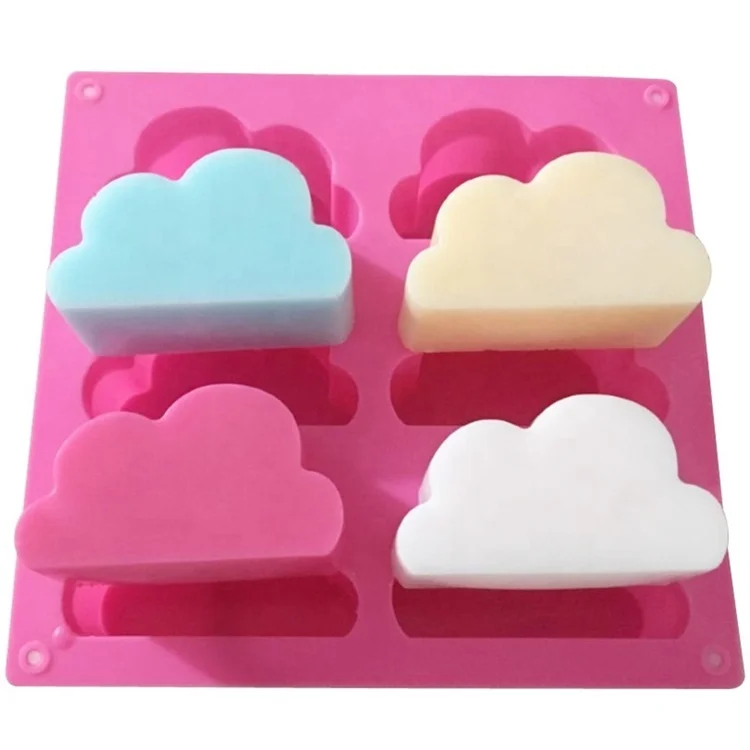 

Factory Direct Supply Diy Handmade 6 holes clouds shape Silicone Cake Soap Molds