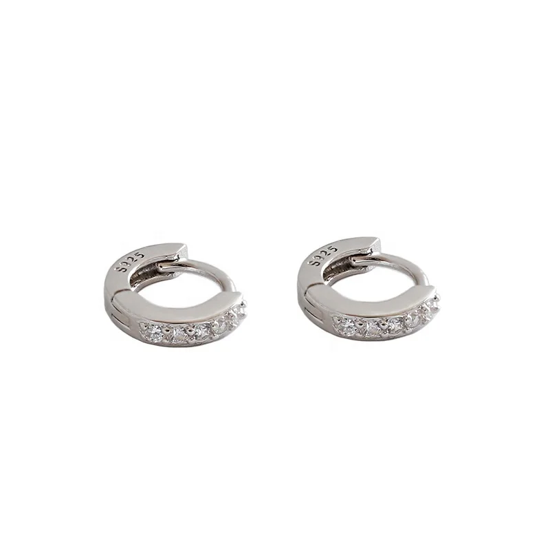

FSE31 small earring hoop 925 sterling silver circle zircon earring free shipping