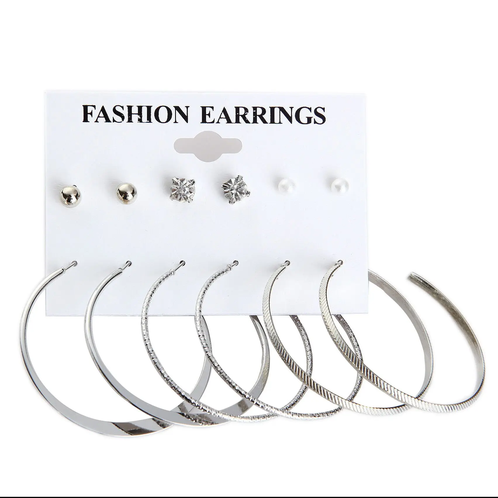 

Women's simple temperament all-match jewelry earrings 6 pairs set jewelry