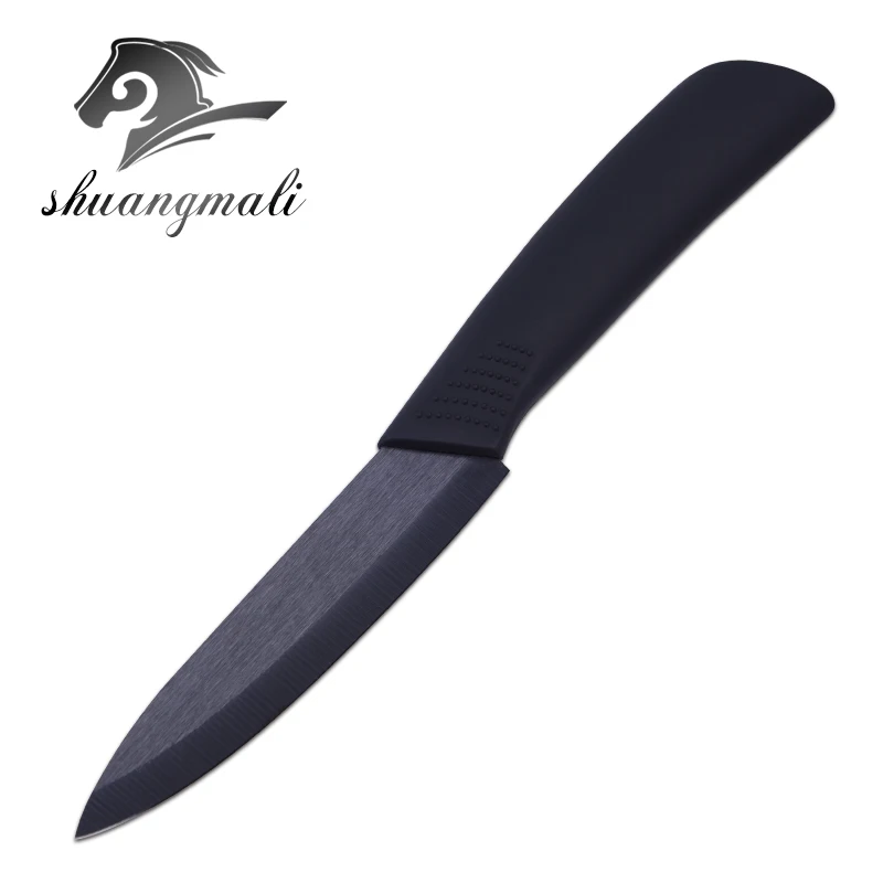 

4Inch ABS+TPR Handle Black Zirconia Ceramic Fruit Knife, Black color