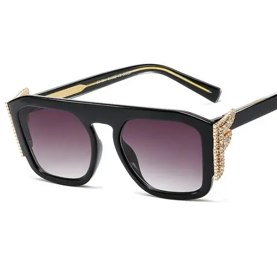 

Qmoon Sunglasses Vendor Branded Wing Crystal CP Women Black Shades Sun Glasses