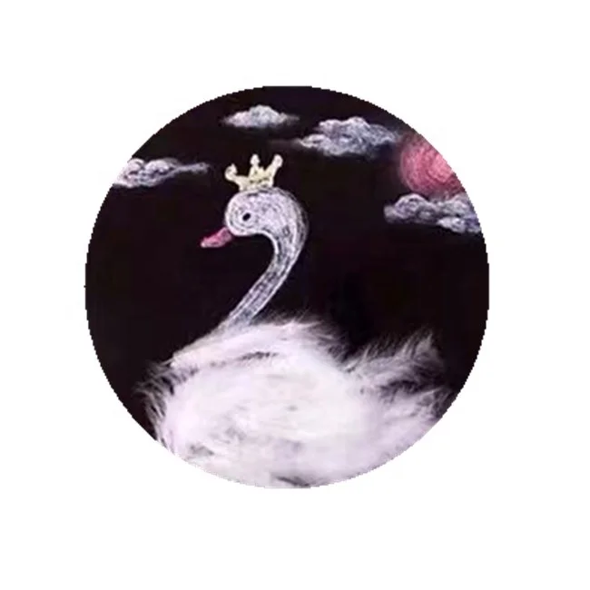 
29cm Black Color Round Art Circle Dot Set Painting Paper Pack 