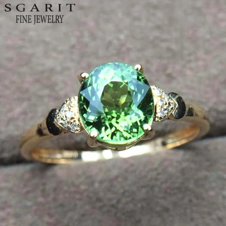 

SGARIT Wholesale Wedding Ring 18k Gold Jewelry 1.65ct Natural Tourmaline Women Ring