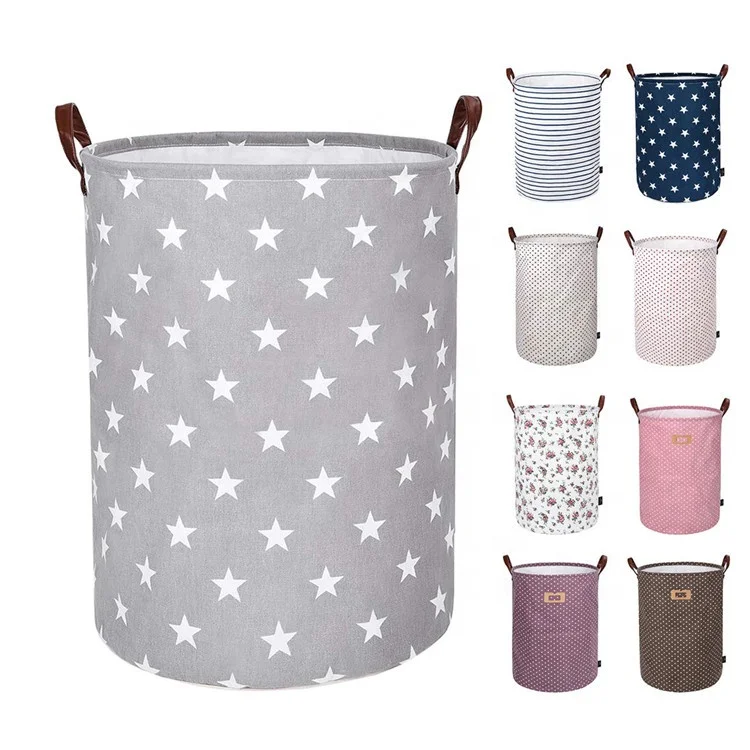 

Amazon hot sale collapsible fabric laundry Clothes storage basket with handle, Accept customized