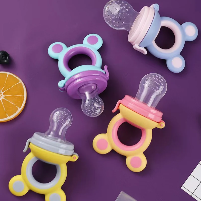 

Wholesale baby food feeder silicone baby fruit feeder pacifier set