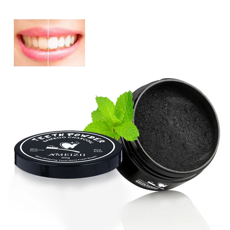 

AMEIZII Natural Teeth Whitening Powder Blanqueador De Dientes Oral Care Cleaner Activated Charcoal Bleach Teeth Whitening Powder