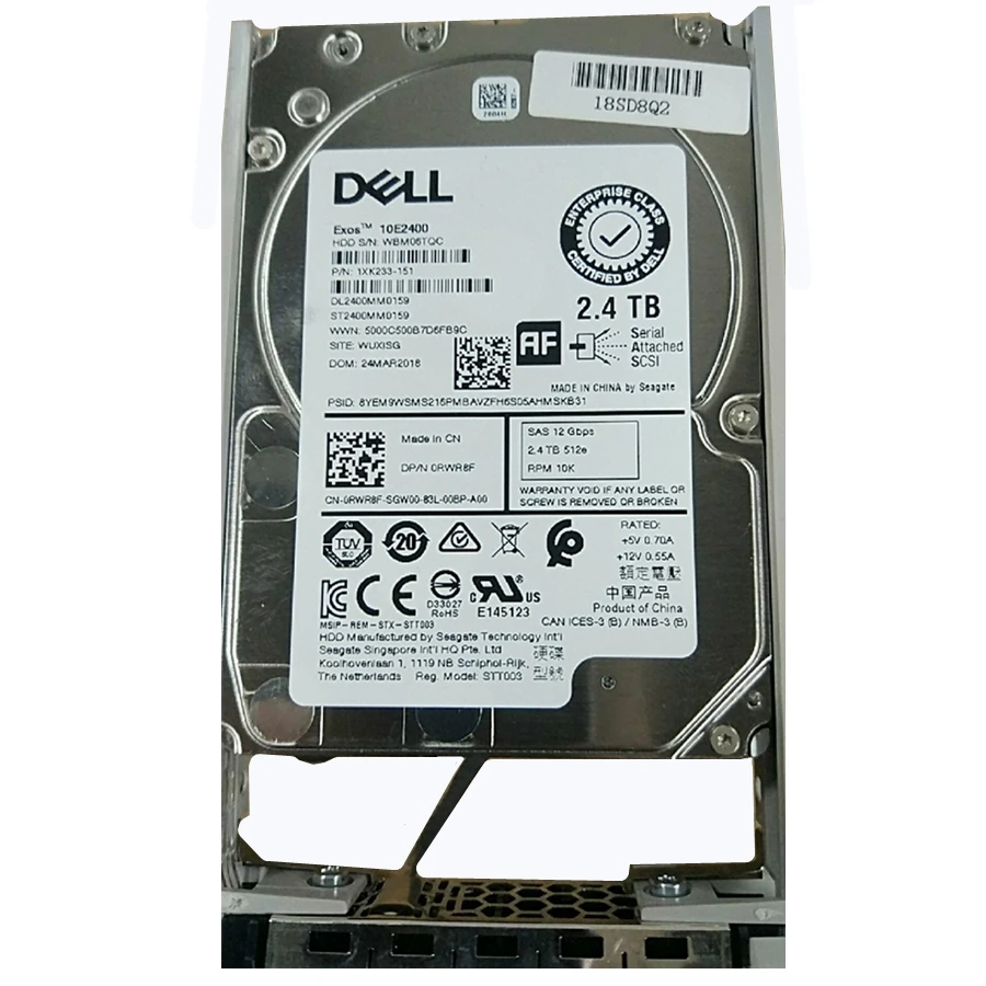 

Dell 2.4T SAS 10K 2.5 inch ST2400MM0159 0RWR8F three-year warranty internal hard drive