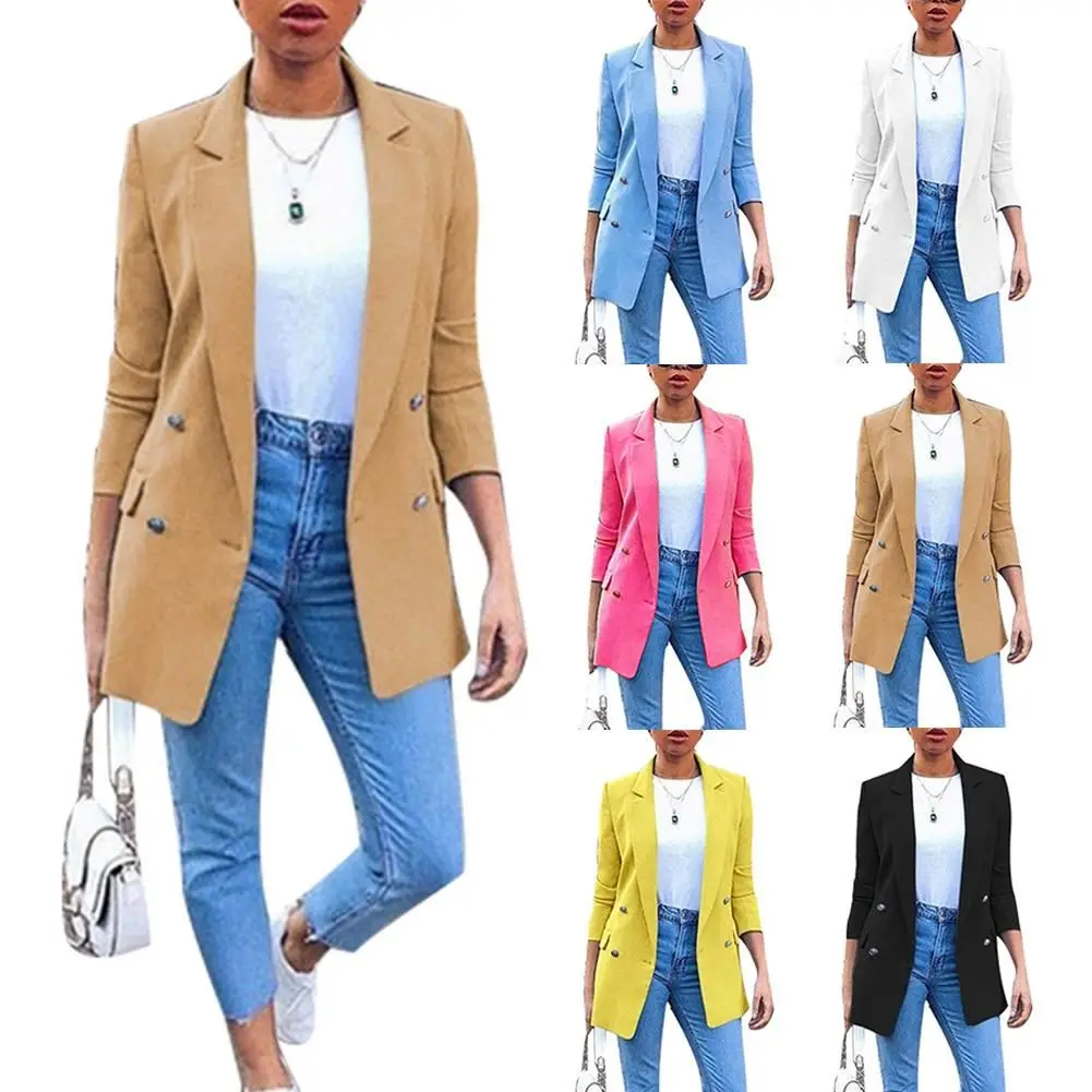 

8 colors  Women Spring Autumn Jacket Coat Slim Fitted Long Sleeve Casual Blazer For Women Ladies OL Ladies Suit, Picture