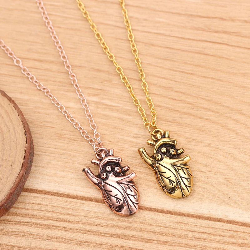 

Wholesale Necklace Heart Charms Pendant Nursing Necklace Personality Jewelry Making Necklace, Gold rose gold