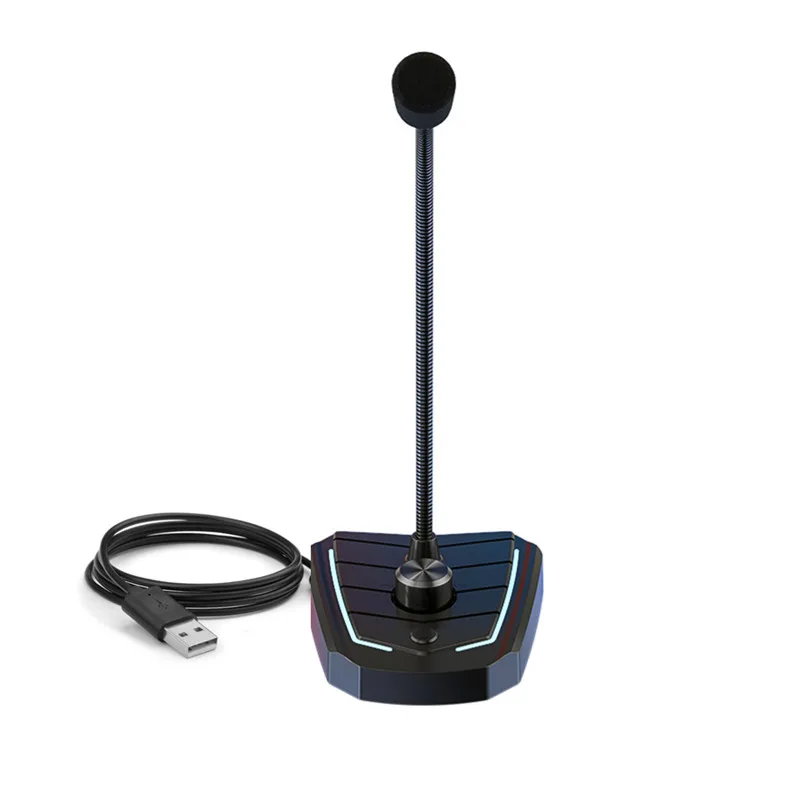 

LED display Computer microphone usb speaker microphone desktop conference microphone, Black