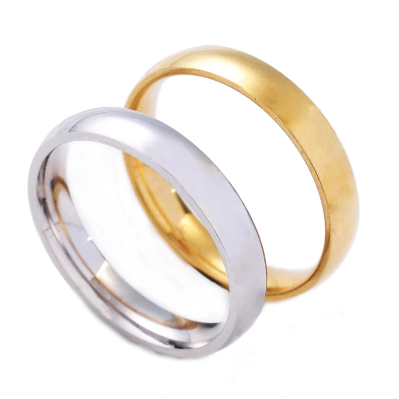 

stainless steel jewelry factory 4MM Arc Gold Titanium steel rings