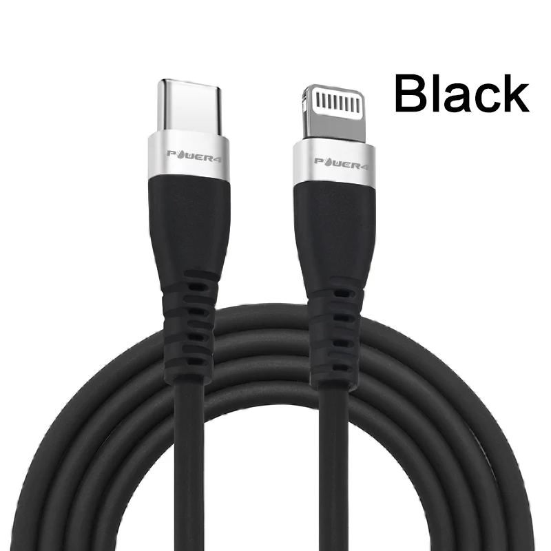 

iCL1F Custom Durable Reliable USB Type C High Speed PD Charging Cable C94 Original Mfi Certified C To Lightning Charge Cable, Black/white/red