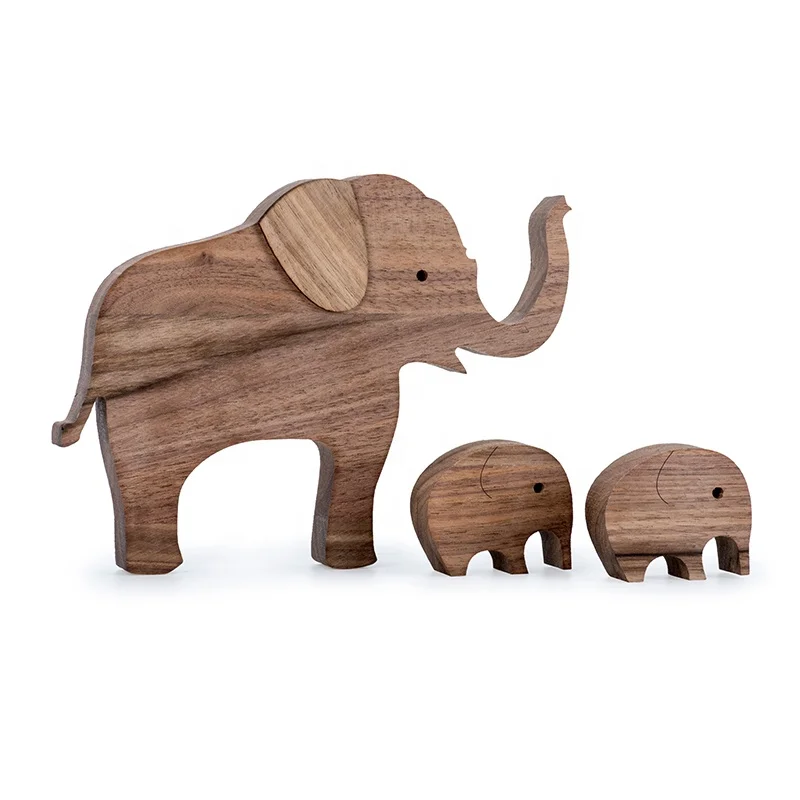 

Factory Directly Hot Sales Family Office Desk Wooden Elephant Crafts On Living Room Bedroom Figurine Ornaments, Natural