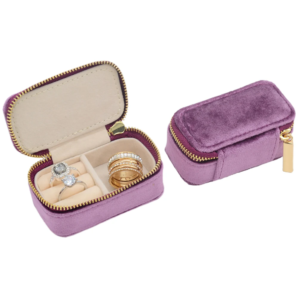 

Custom Velvet Ring Travel Organizer Case Small Luxury Jewelry Storage Box