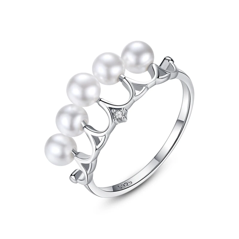 CZCITY Luxury Pearl Silver 925 Rings Finger Jewelry for Women Wedding Jewelry Wholesale